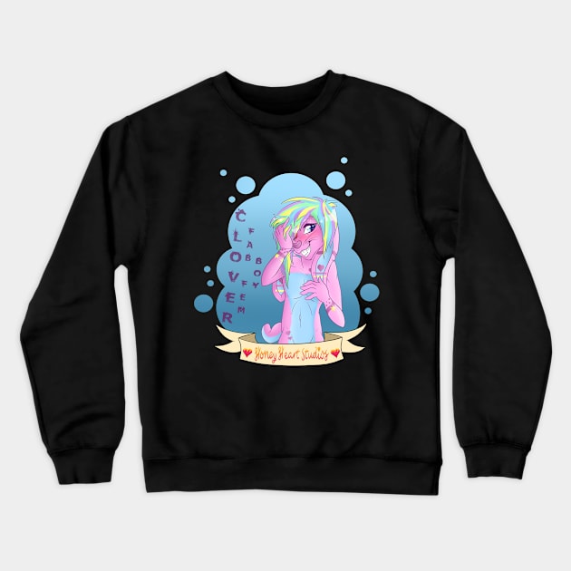 Clover Fab Fem Boy Crewneck Sweatshirt by HoneyHeartStudios